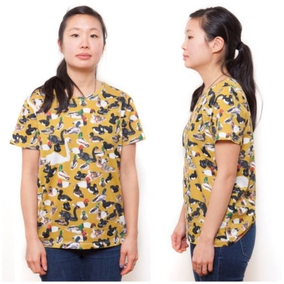 SOLD 💙 DE ISLAS Mallard Ducks Print Unisex TShirt - Picture 5 of 8